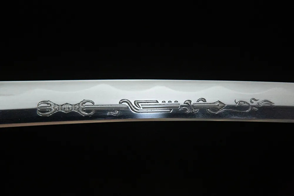 Hummingbird Wakizashi Sankoken Carving Detail Display