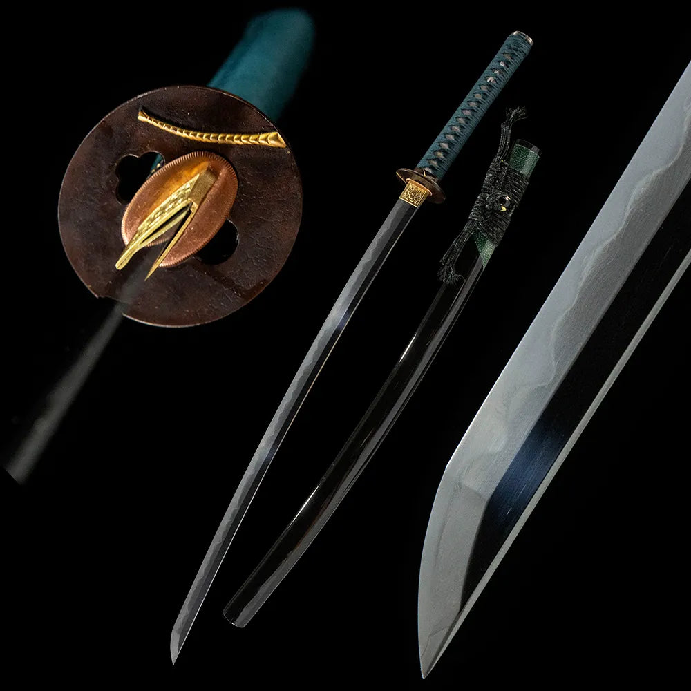 Kobuse Oroshigane T10 Gunome Hamon Real Yokote Dragonfly Gilded Copper Imitation Ray Ox Horn Saya Katana