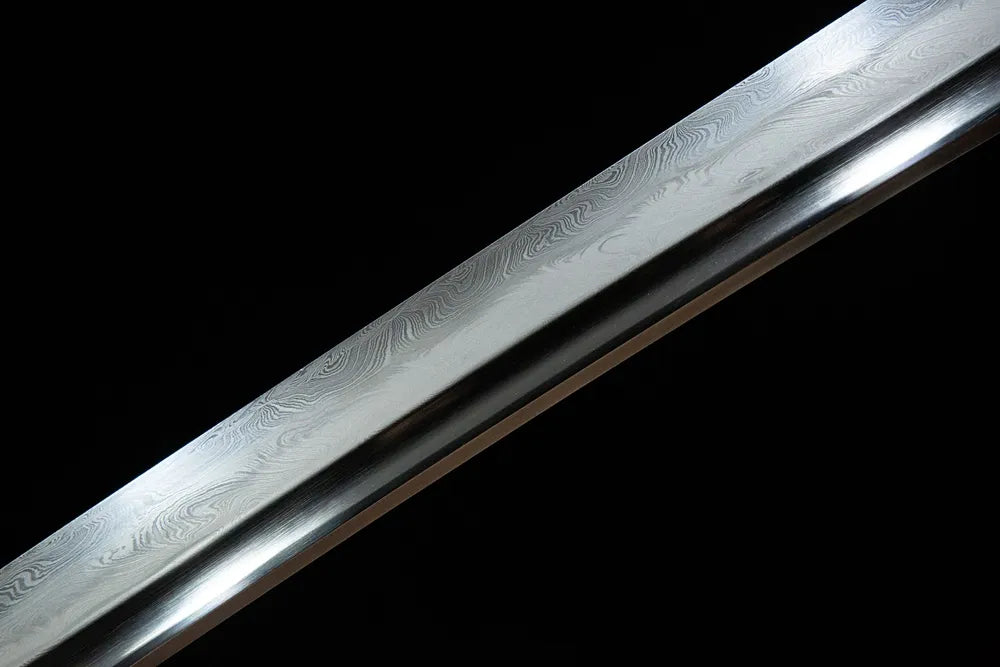 Unprecedented Katana blade middle section natural feather pattern grain