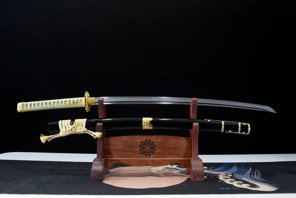 Unsheathed Xinlong horizontal shot T10 clay tempered uniform gunome wave polished long blade