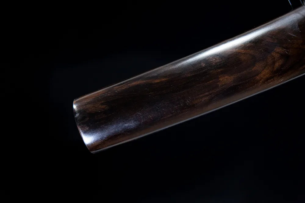 Bottom smooth ebony saya end cap