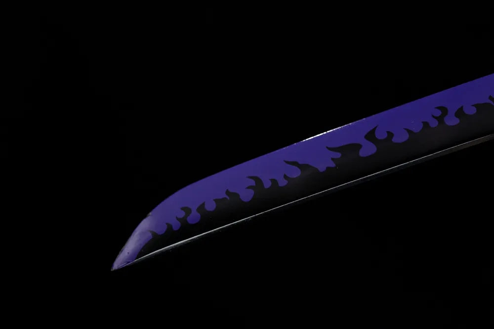 Sharp demon‑style kissaki Enma blade tip close view