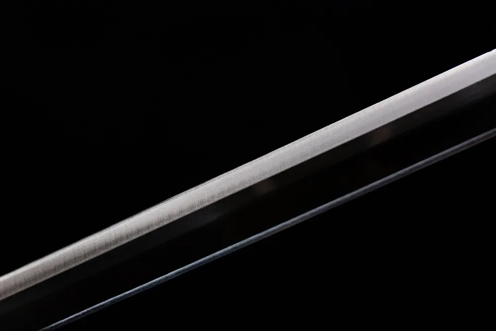 Mid mirror polished plain steel blade texture close view