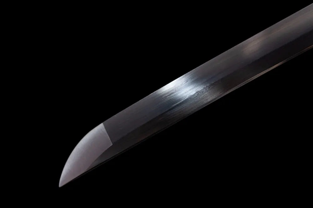 Functional military‑style kissaki tip of Command‑Saber blade close‑up view