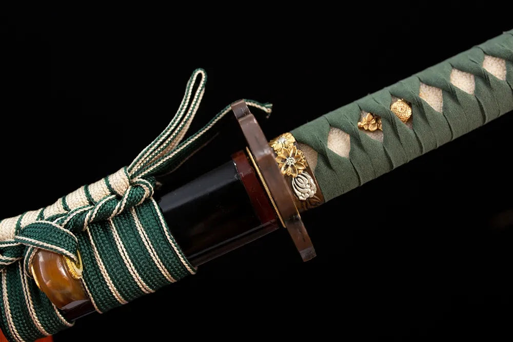 Wind‑bell‑eaves‑chime‑relief aged‑copper fuchi grip‑ring macro close‑up