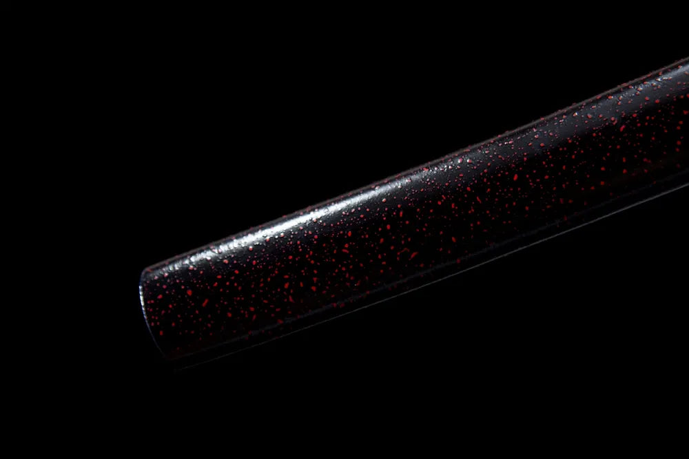Bottom smooth red speckle saya end cap