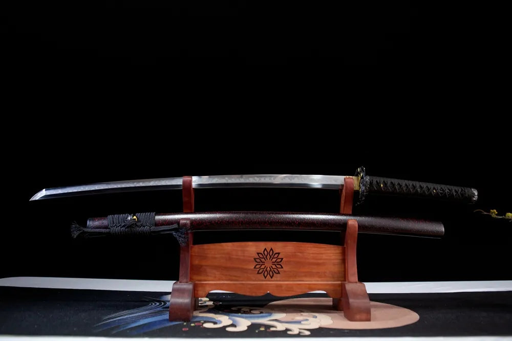 Flat laid fully drawn T10 choji clay tempered hamon blade