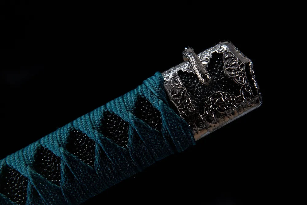 Upper tsuka closeup light beige thin diamond cotton woven texture