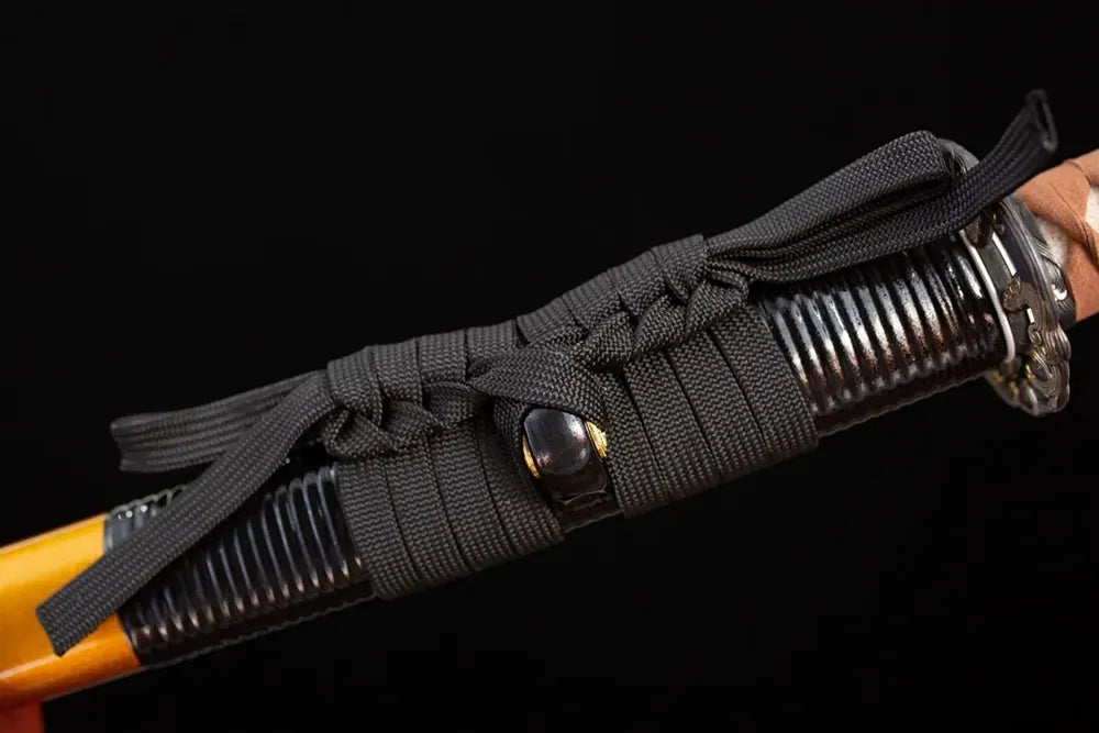 Thick ocean‑blue mixed‑braided sageo cord aged‑copper fitting macro close‑up