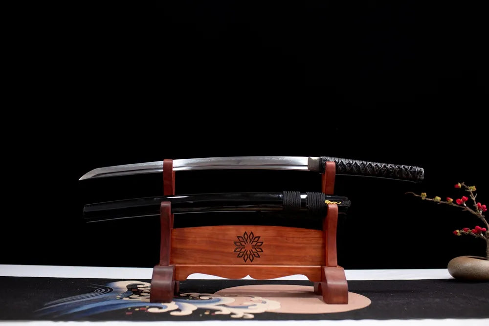 Flat display fully drawn mini T10 choji clay tempered short blade