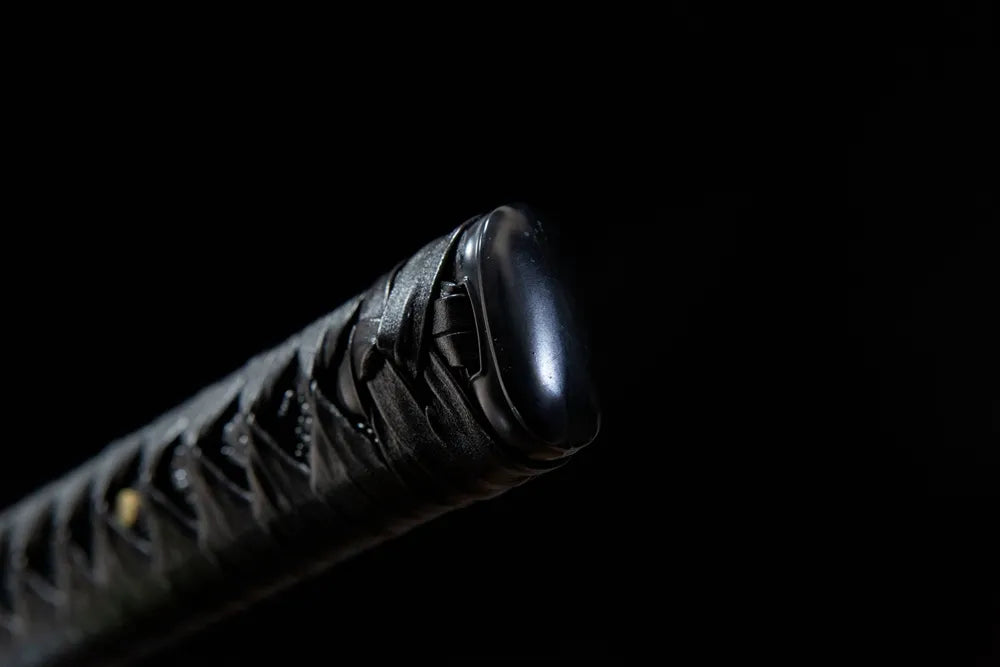 Kashira pommel cap solid black tactical terminal fitting