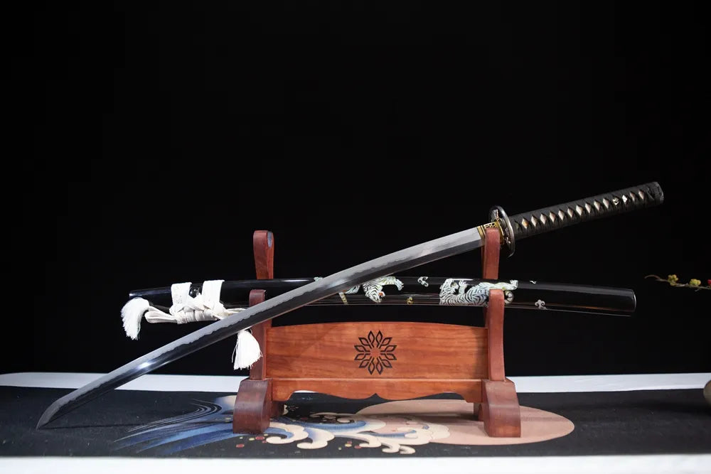 The overall picture of the scabbard with the tip facing the lower right corner