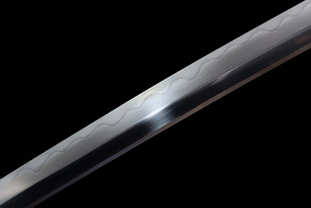 Mid continuous gentle notare temper wave steel texture shot