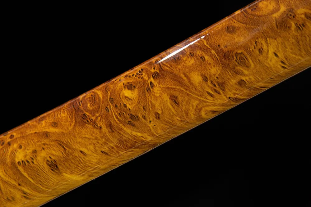 Mid saya detail glossy red fire print lacquer solid wood texture