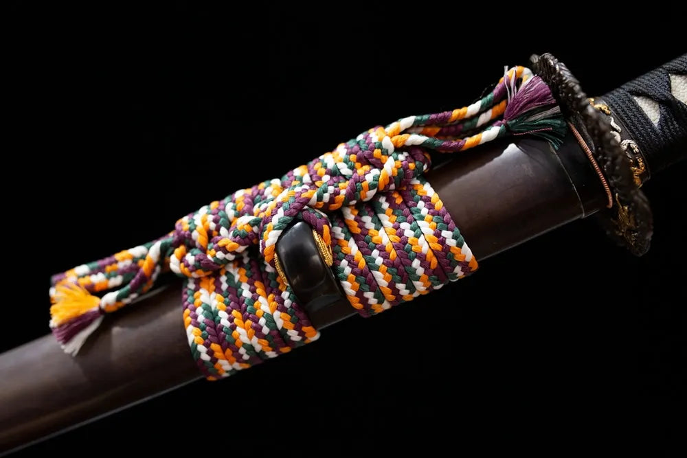 Multicolor thick mixed‑braided sageo cord gold‑silver‑plated copper fitting macro close‑up