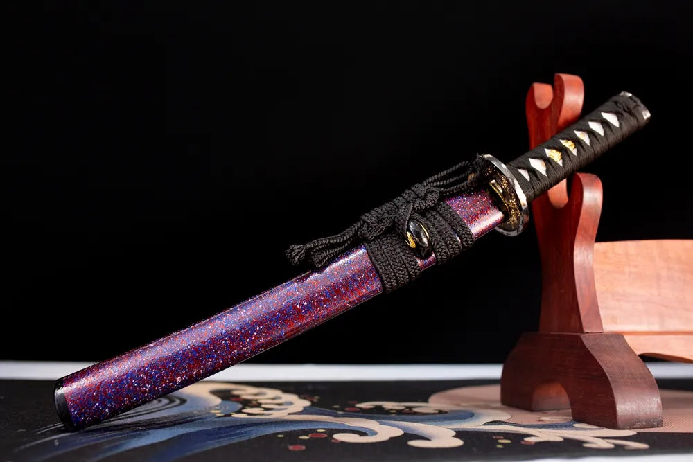 Moyuan‑Katana‑Set – T10‑Clay‑Tempered‑Purple‑Glitter‑Phantasm‑Dual‑Katana‑Wakizashi‑Set Japanese Sword Collection