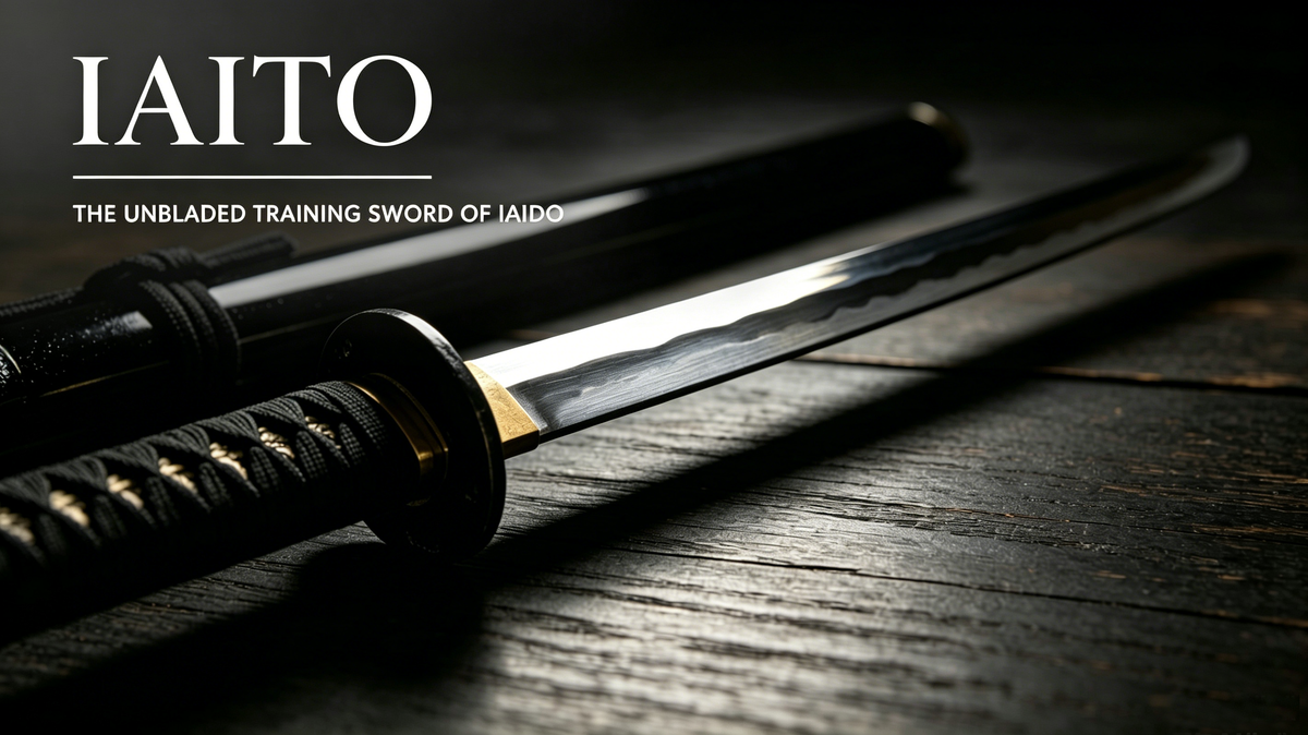 Unsharpened iaito training sword, displayed on a clean background