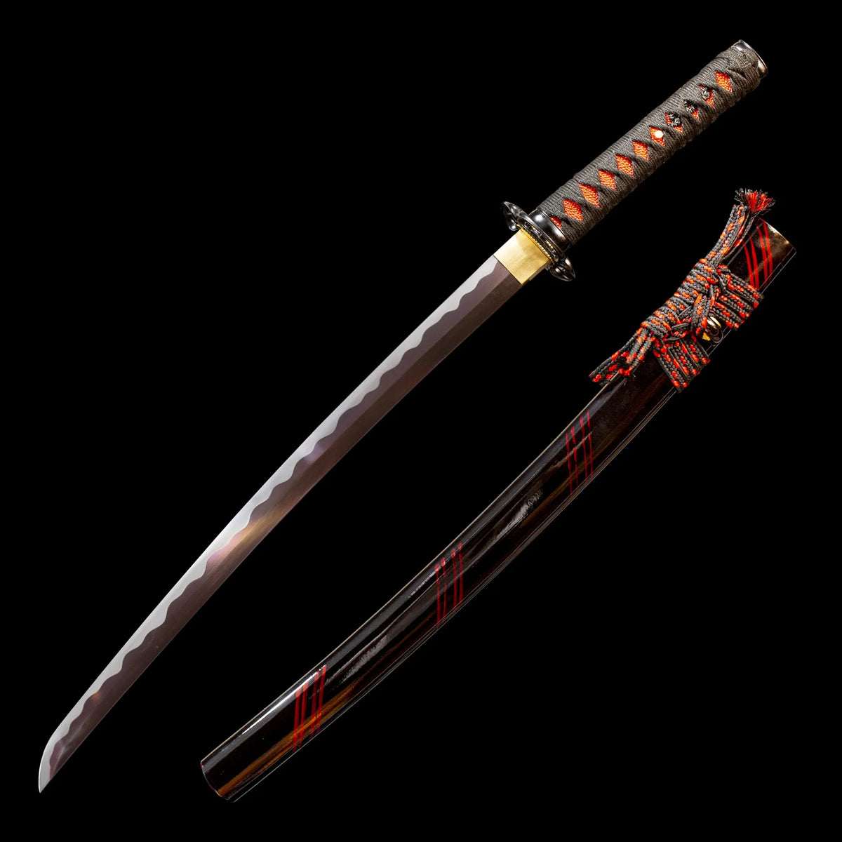 Wakizashi sword red blade black