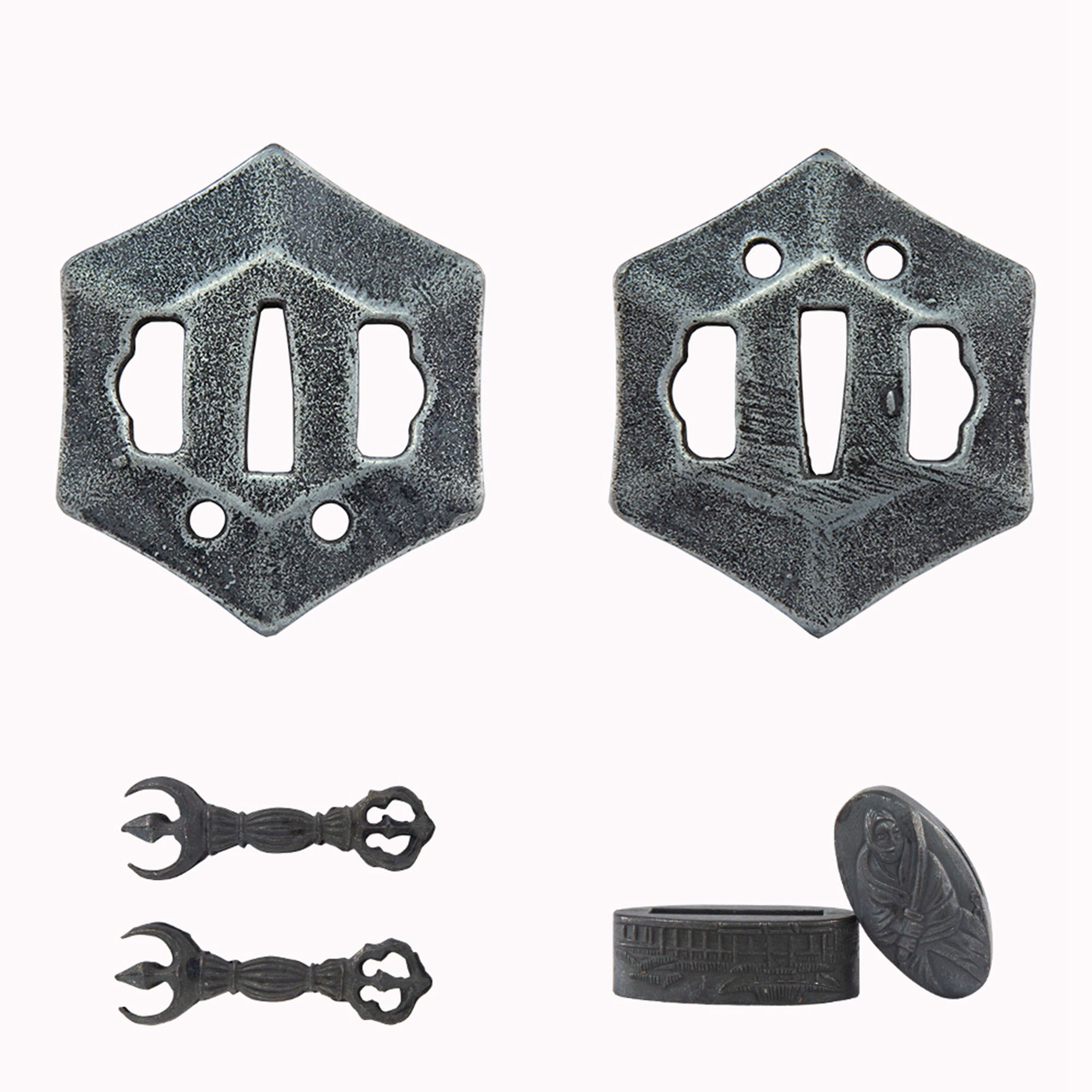 Hexagonal hollow iron tsuba