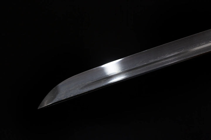 The blade is forged from Damascus steel steel
