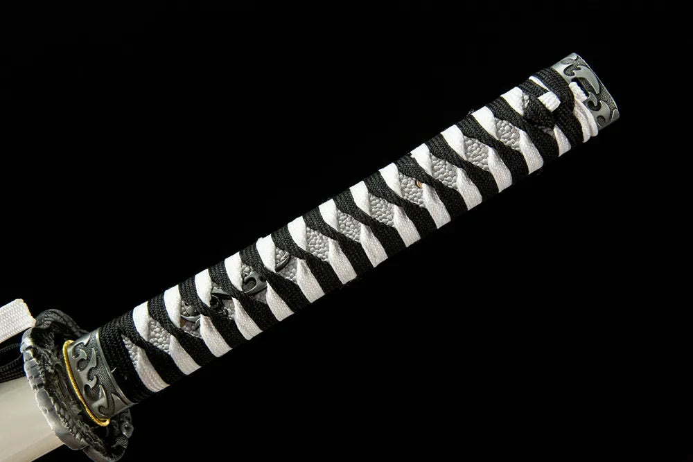 Demon Girl Katana full handle, traditional wrapped grip with demon fittings