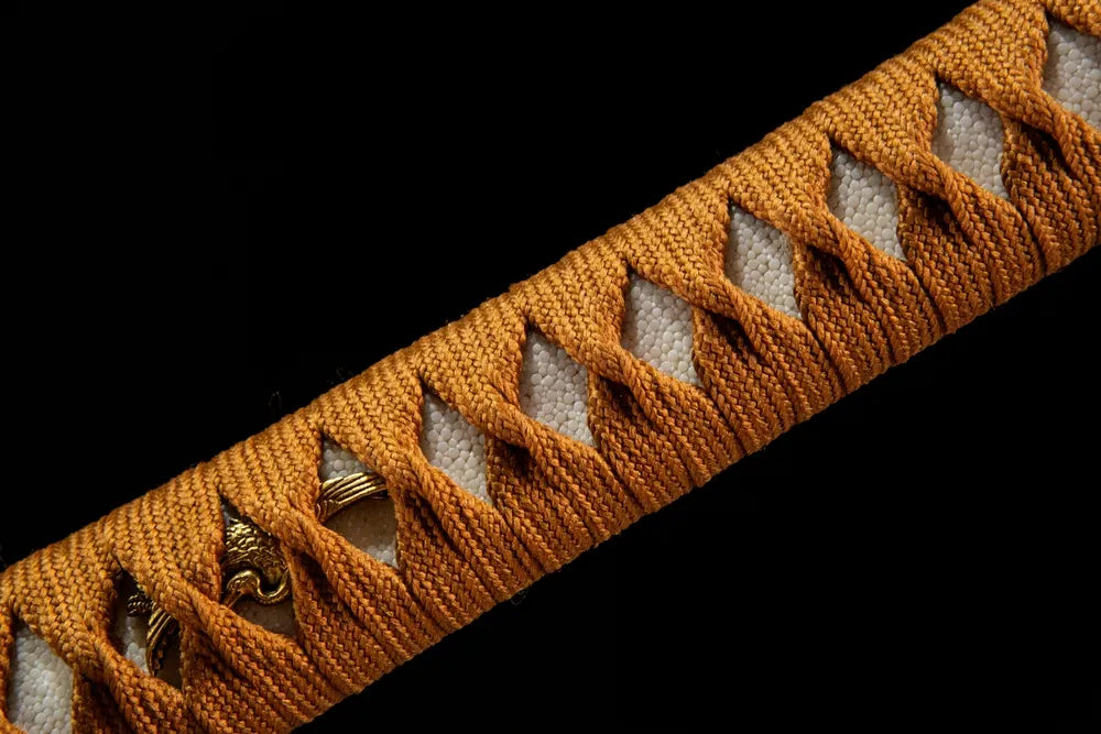 Wild Goose Katana copper gold-plated silver menuki ornament detail