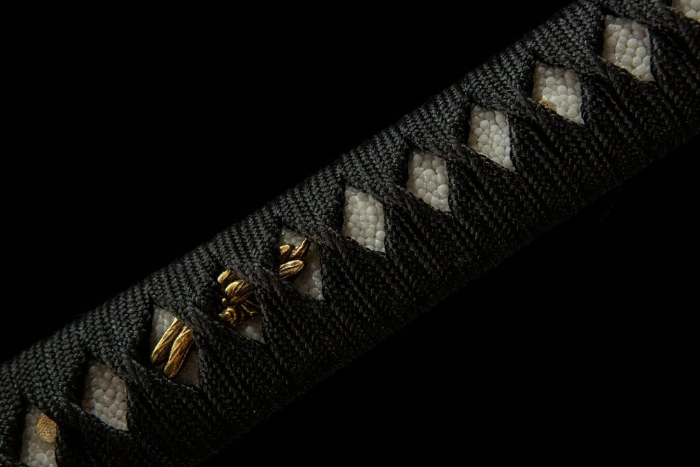 Butterfly Katana copper gilded gold silver menuki ornament detail