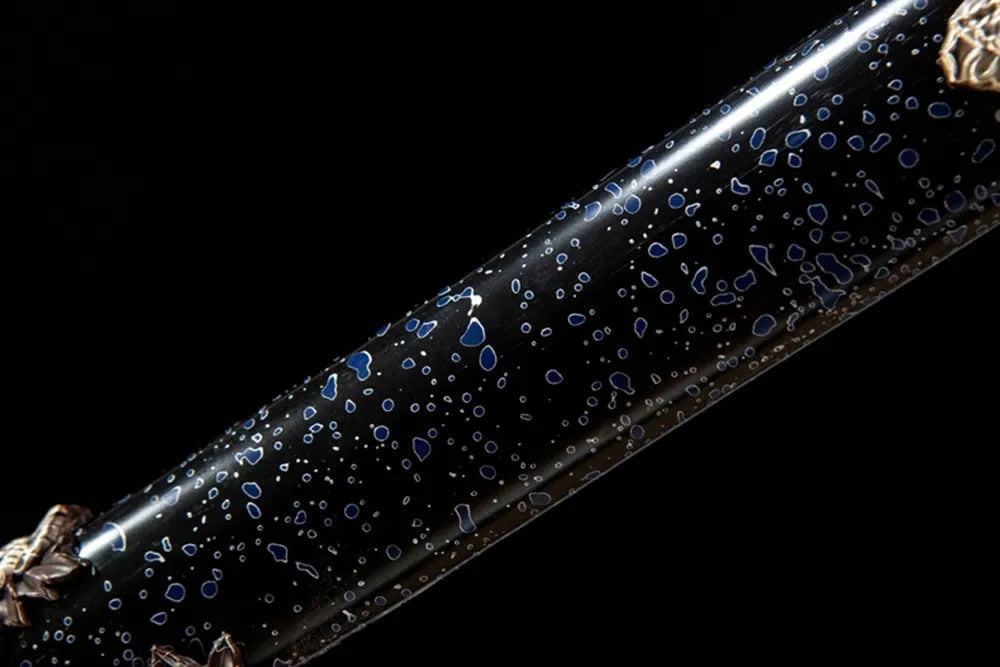 Lion King Tachi saya middle section, Chinese lacquer with copper fittings