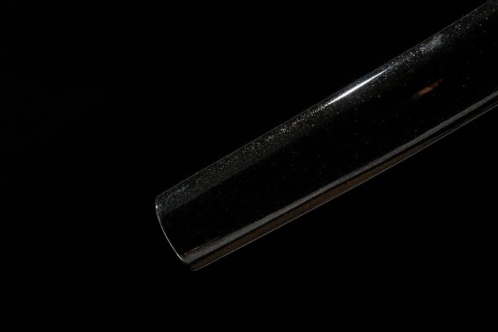 Black Edge Katana saya lower section, solid wood scabbard tip