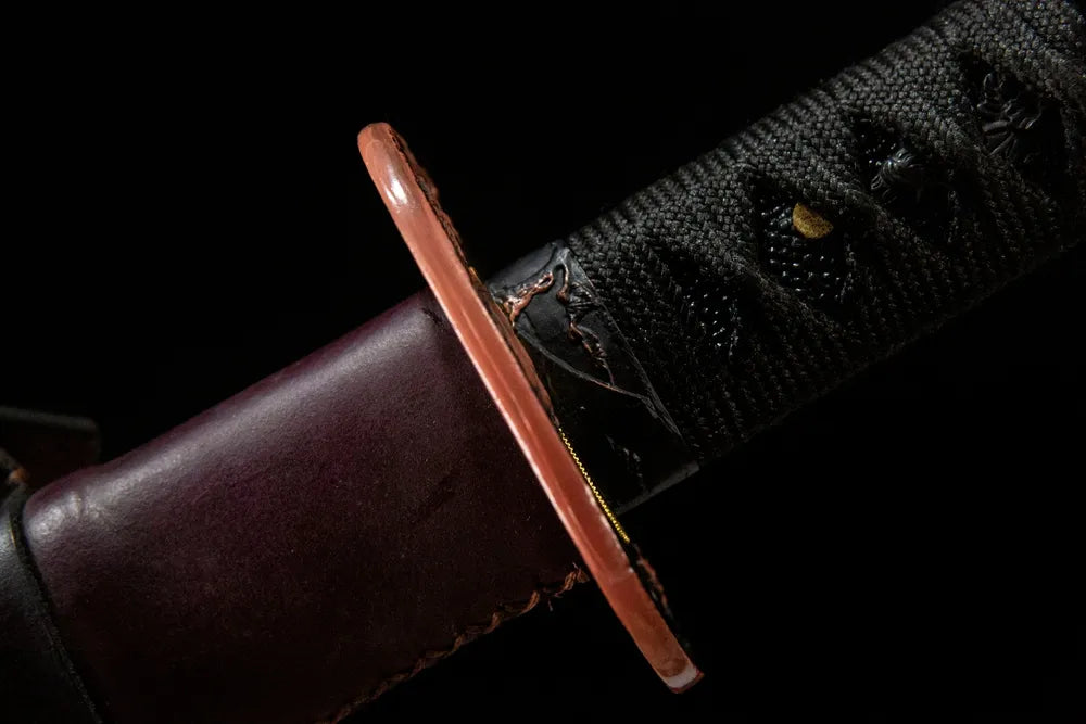 Valiant Phoenix Katana fuchi, alloy handle collar with phoenix motif