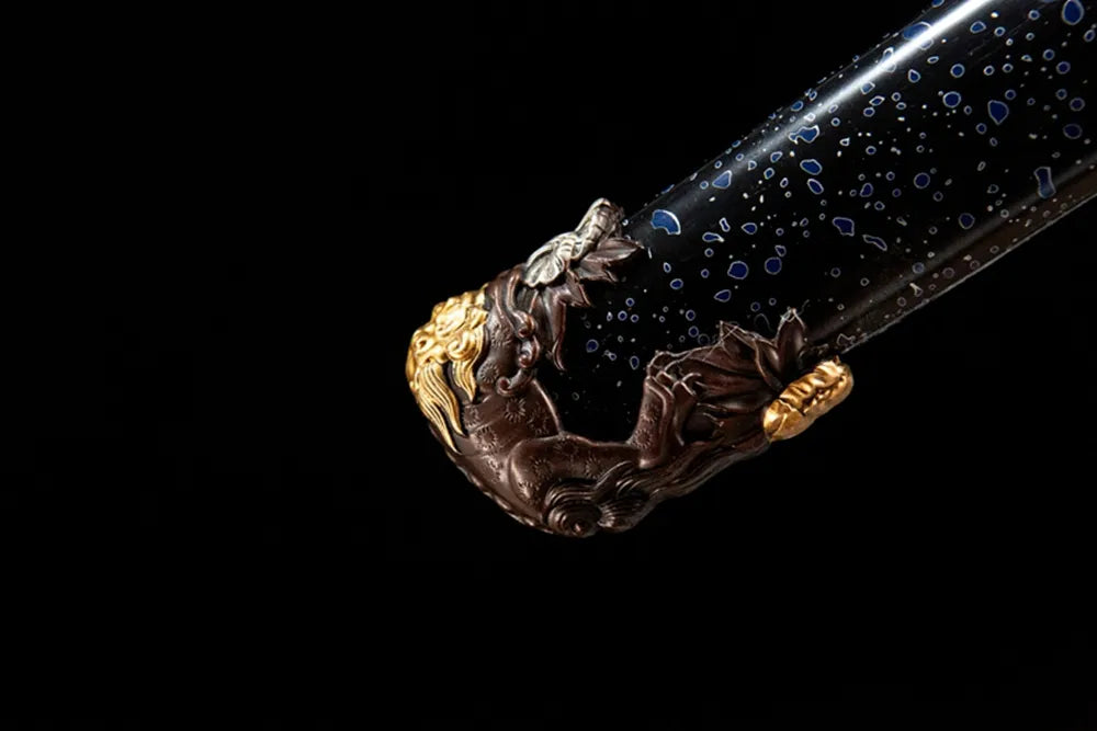 Lion King Tachi saya lower section with copper gilded silver kojiri