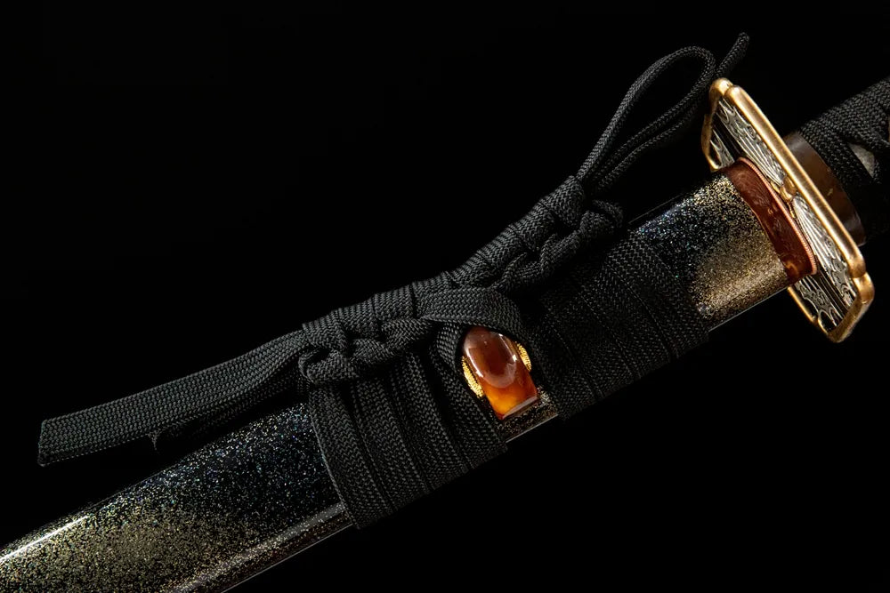 Butterfly Katana cotton sageo cord closeup