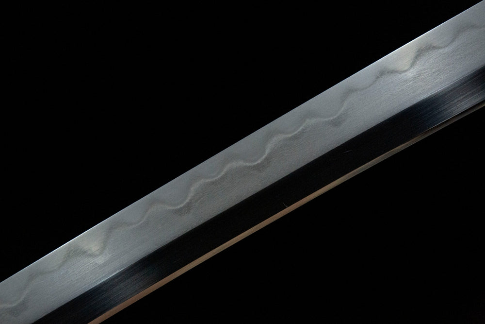 Wind and Cloud Katana middle blade, clear Gonome temper line clay tempered