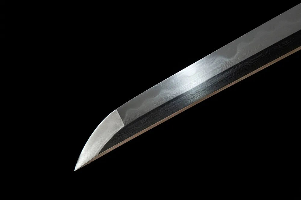Black Edge Katana blade tip detail, finely polished sharp cutting edge