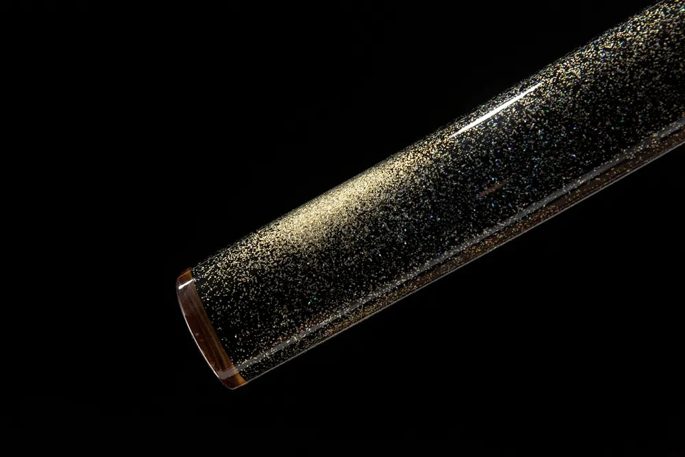 Butterfly Katana saya lower section, natural ox horn kojiri tip