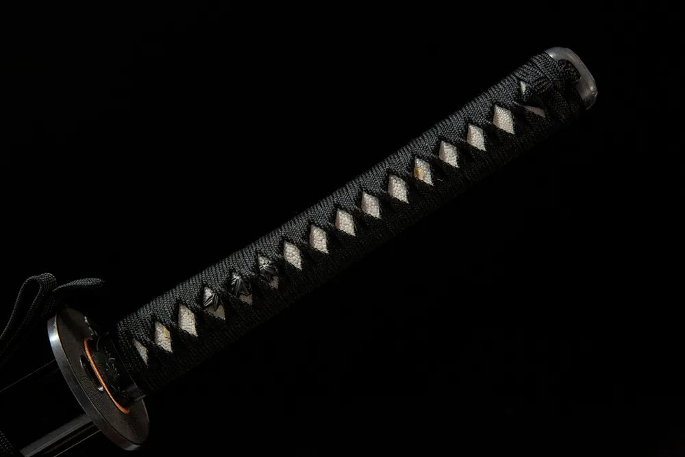 Full tsuka front view Fierce Tiger genuine ray skin moro-hineri copper fittings