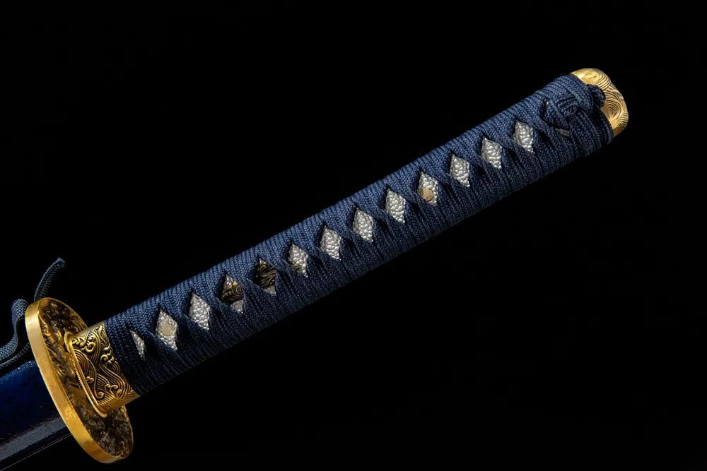 Full tsuka front view plain copper fittings artificial ray skin wrap
