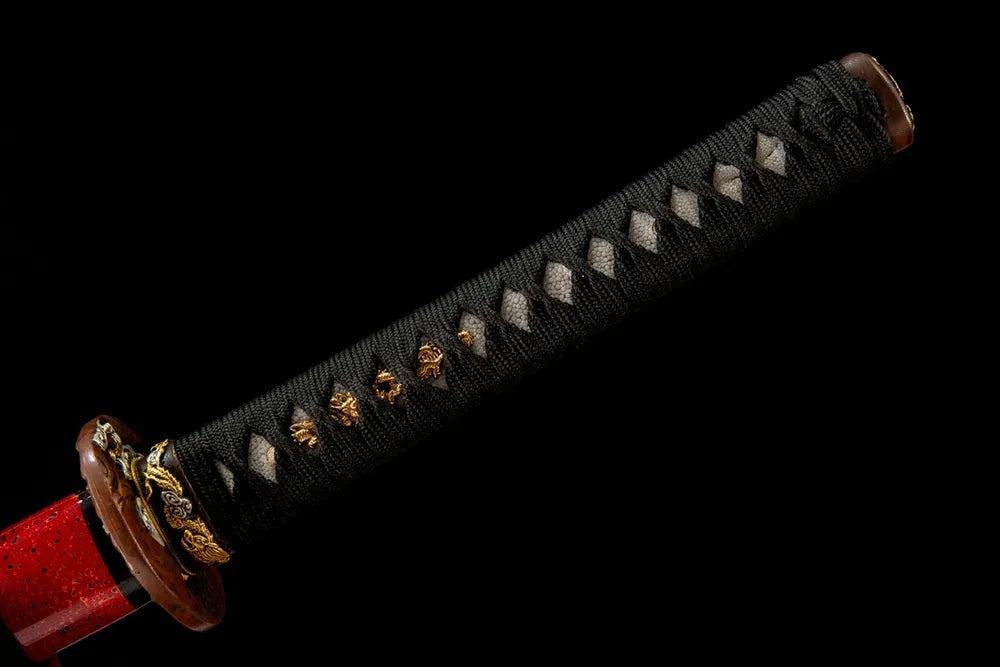 Sea Dragon Emperor Katana | T10 Tsuchioki Notare Hamon Real Yokote Gold Silver Gilded Sea Dragon Ox Horn Katana