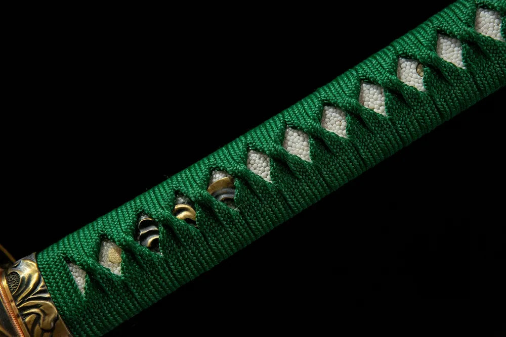 Middle handle front shot natural ray skin under woven ito