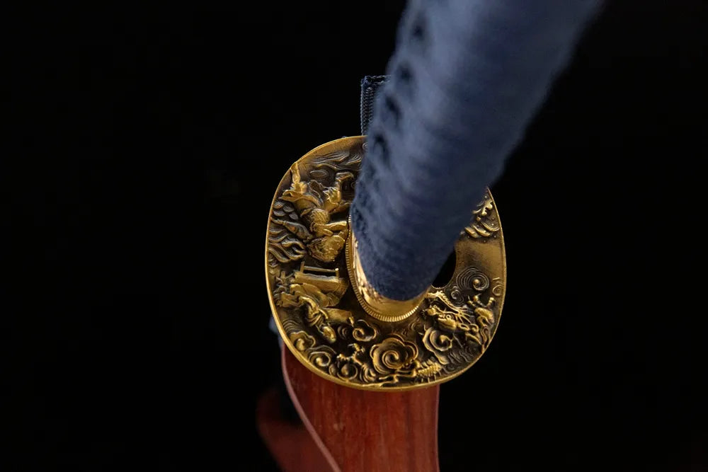 Reverse side thick anti-rust solid copper tsuba base structure