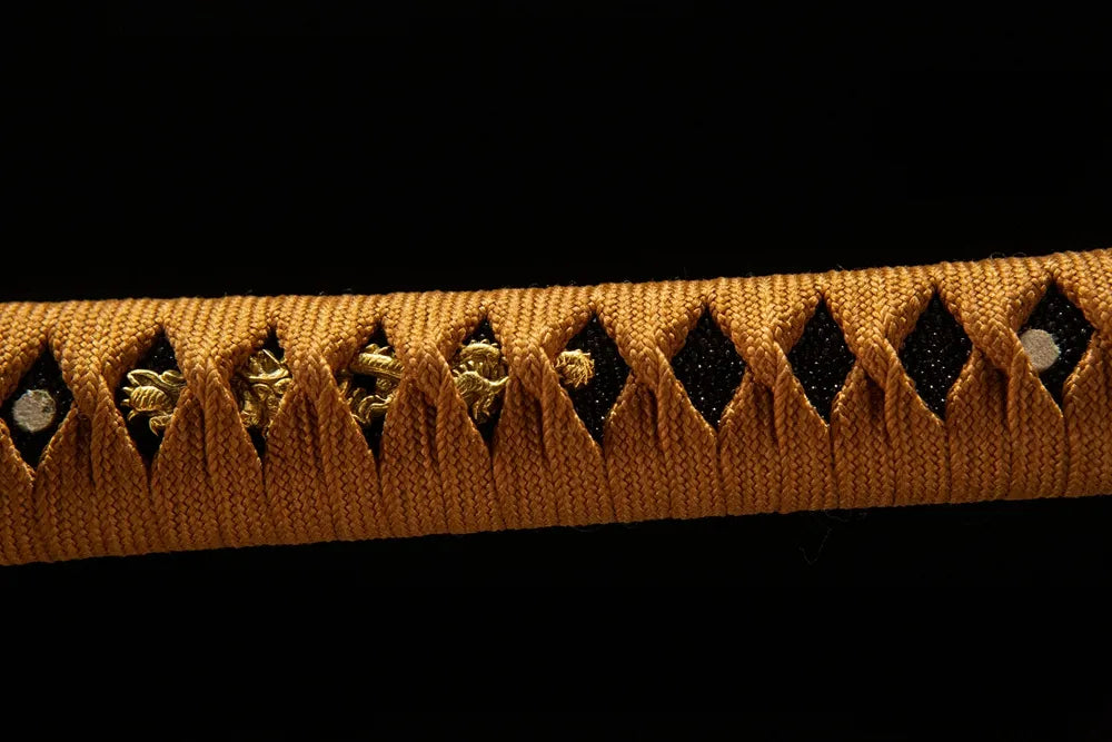 Middle handle front shot natural ray skin under woven cotton ito