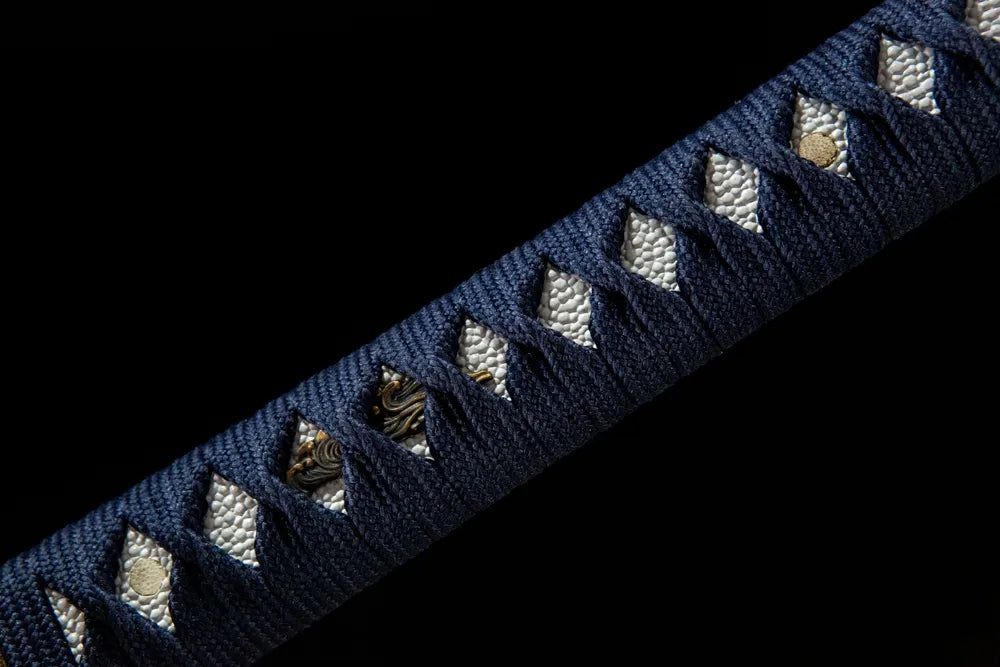 Middle handle front shot artificial ray skin under woven cotton ito