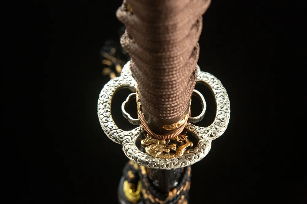 Reverse side Battle Dragon Wakizashi thick solid copper anti-rust hollow tsuba base