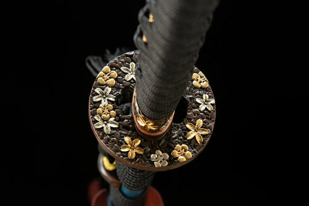Reverse side thick anti-rust solid copper tsuba base structure