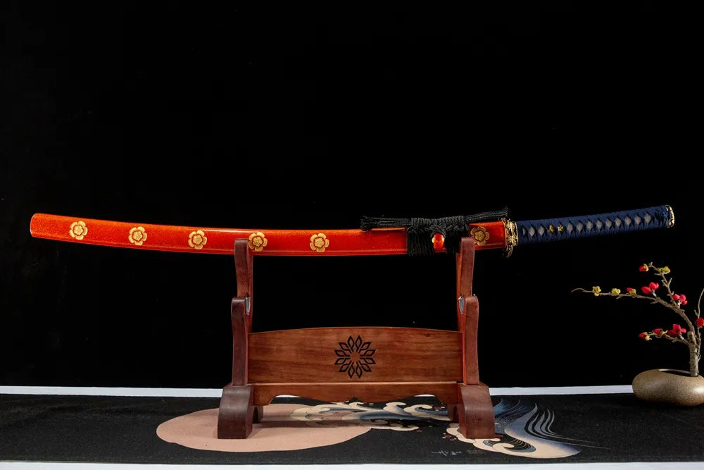 Horizontal front display sanmai folded composite disassemblable premium samurai katana