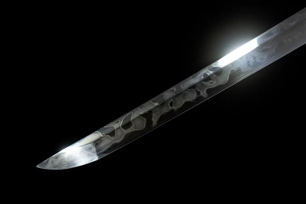 Close up of Hamon on the reverse side of the blade tip