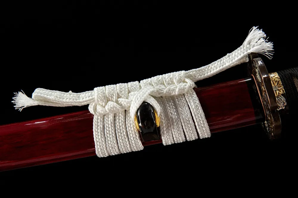 Coarse cotton sageo cord tied on Imu Maru saya ox horn ring