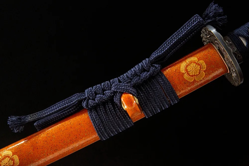 Coarse cotton sageo cord tied on Plover saya ring