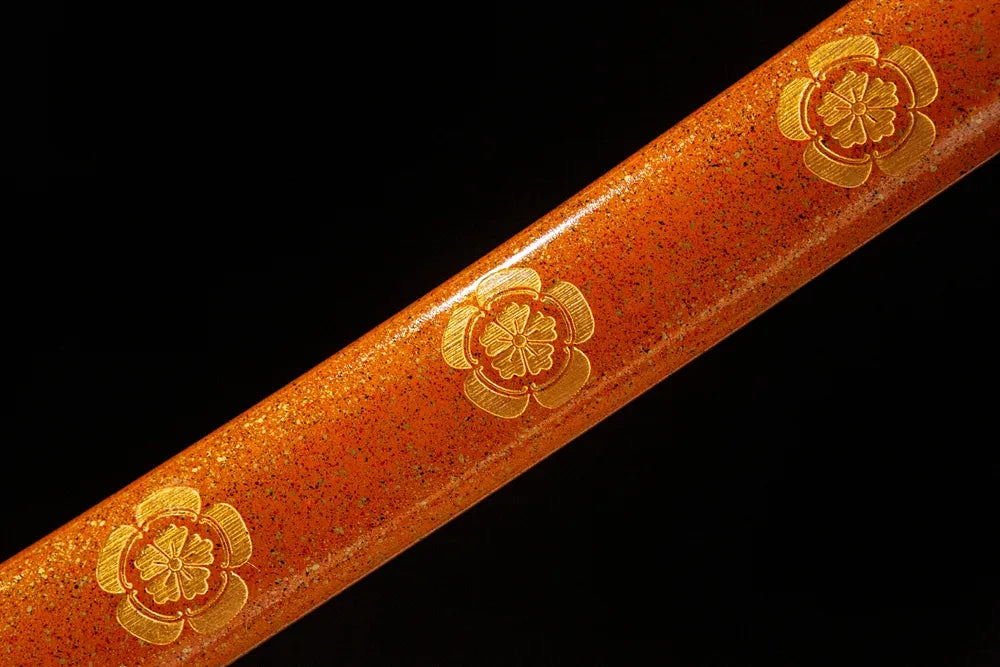 Mid saya detail solid wood matte paint scabbard middle texture