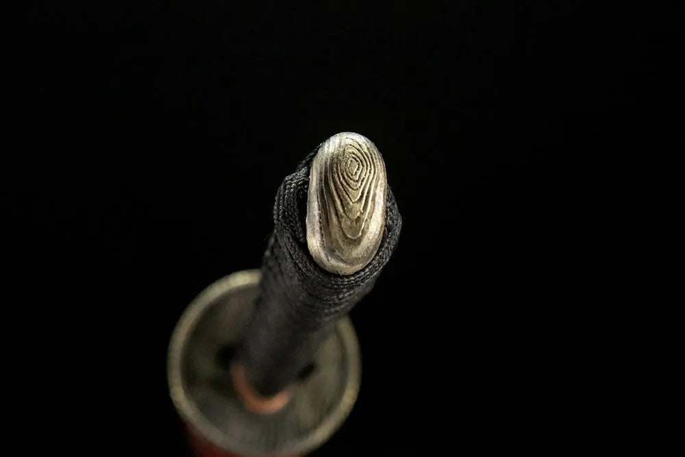 Time Katana kashira, solid white copper pommel cap